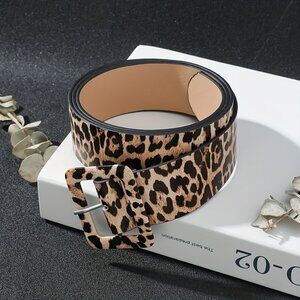 Leopard Print PU Leather Belt